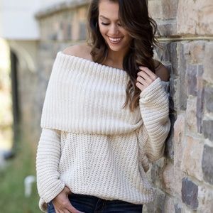 BEAUX- Dolman Fold Over Sweater